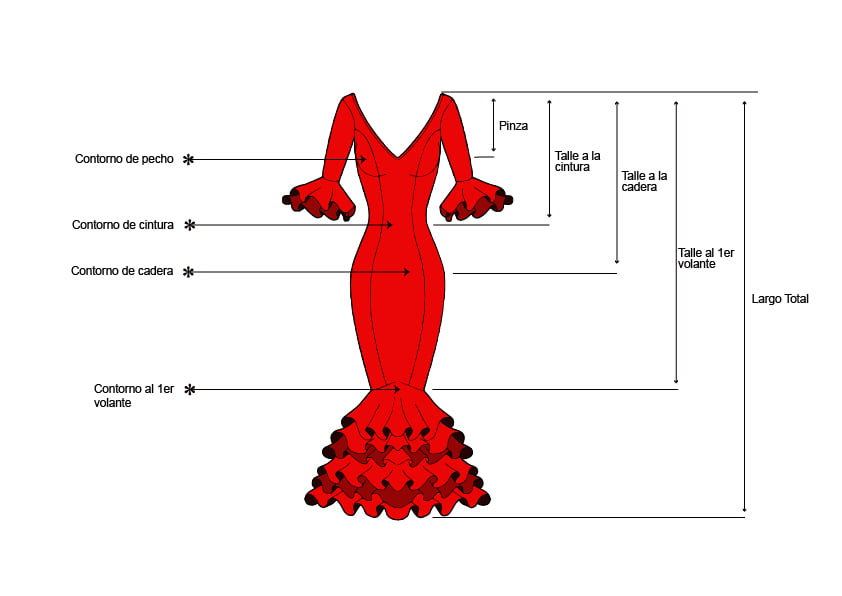 Falda Corta flamenca | Tienda de trajes de flamenca, comunión y boda en Málaga y online